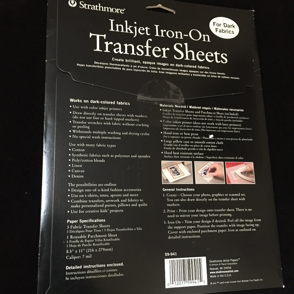 IronOn Inkjet Fabric Transfer for Light & Dark NWT - Picture 4 of 8